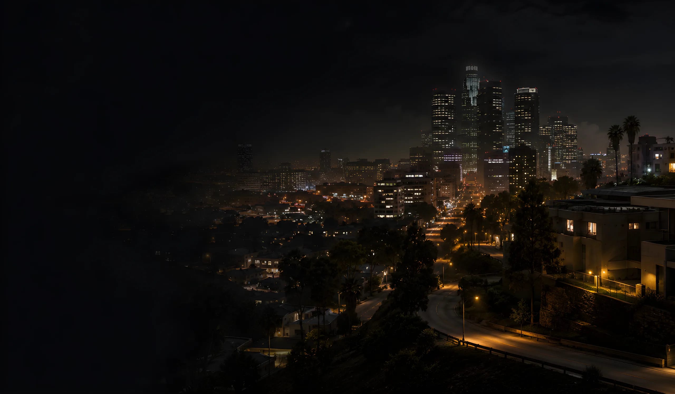Los Santos skyline at night